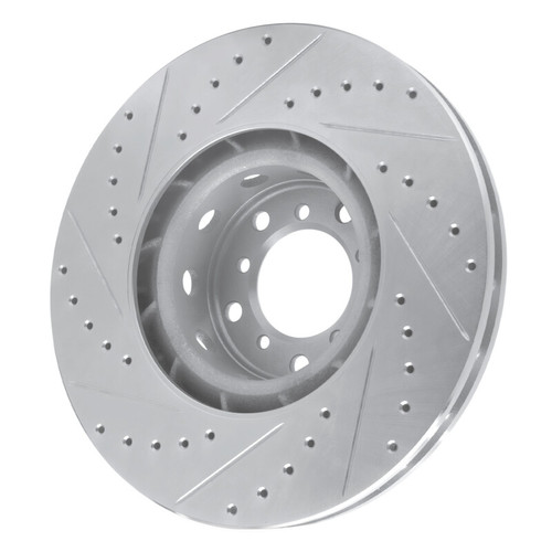 R1 00-03 BMW M5 Left Front Drilled & Slotted Silver Brake Rotor