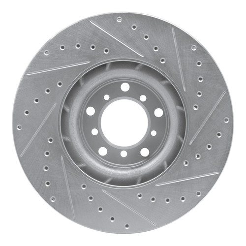 R1 00-03 BMW M5 Right Front Drilled & Slotted Silver Brake Rotor
