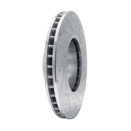 R1 00-03 BMW 530I Front Right Drilled & Slotted Silver Brake Rotor