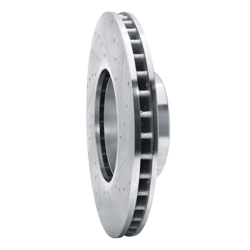 R1 00-03 BMW 540I Front Left Drilled & Slotted Silver Brake Rotor