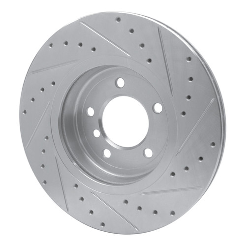 R1 01-08 BMW 330I Front Left Drilled & Slotted Silver Brake Rotor
