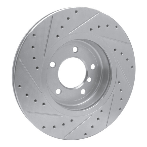 R1 01-08 BMW 330CI Front Right Drilled & Slotted Silver Brake Rotor