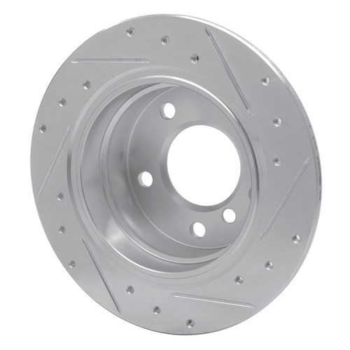 R1 96-02 BMW Z3 Rear Left Drilled & Slotted Silver Brake Rotor