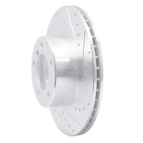 R1 96-03 BMW 528I Front Right Drilled & Slotted Silver Brake Rotor