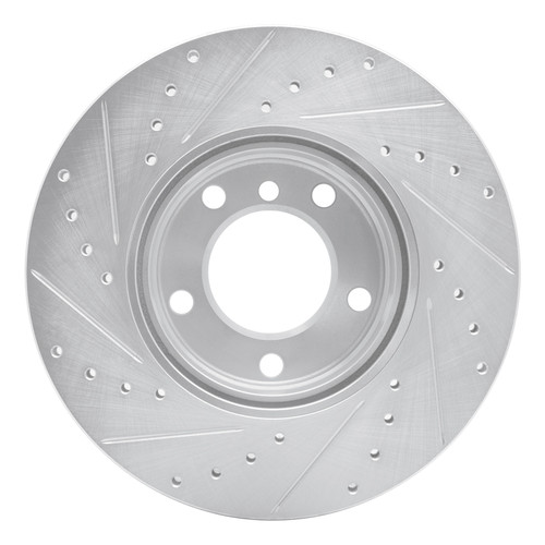 R1 96-03 BMW 528I Front Right Drilled & Slotted Silver Brake Rotor