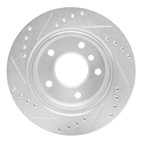 R1 96-05 BMW 323CI Rear Right Drilled & Slotted Silver Brake Rotor
