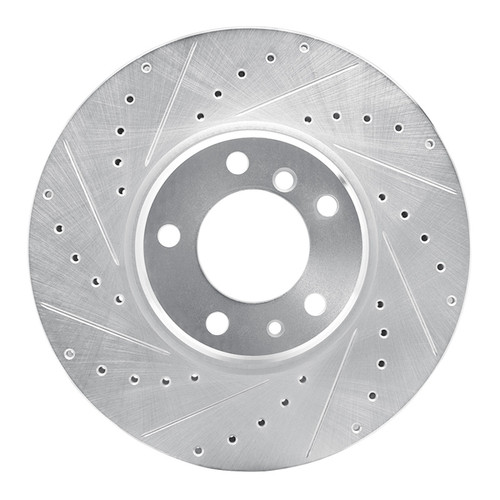 R1 95-01 BMW 750IL Front Left Drilled & Slotted Silver Brake Rotor