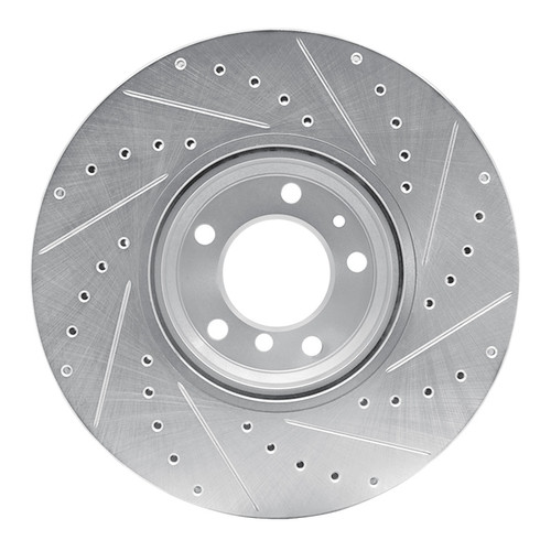 R1 95-01 BMW 750IL Front Left Drilled & Slotted Silver Brake Rotor