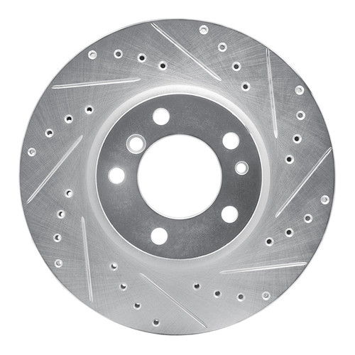 R1 93-97 BMW 840CI Front Right Drilled & Slotted Silver Brake Rotor