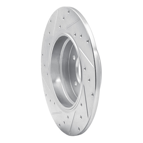 R1 91-01 BMW 850I Rear Right Drilled & Slotted Silver Brake Rotor