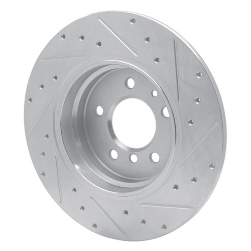 R1 91-01 BMW 850CSI Rear Left Drilled & Slotted Silver Brake Rotor