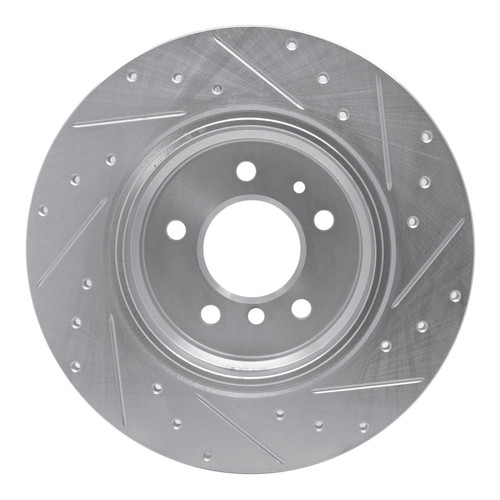 R1 91-01 BMW 850CSI Rear Left Drilled & Slotted Silver Brake Rotor