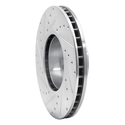 R1 91-01 BMW 740I Front Right Drilled & Slotted Silver Brake Rotor