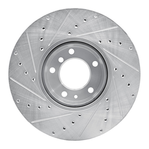 R1 91-01 BMW 740I Front Right Drilled & Slotted Silver Brake Rotor