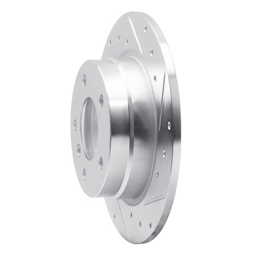 R1 91-99 BMW 323I Rear Right Drilled & Slotted Silver Brake Rotor