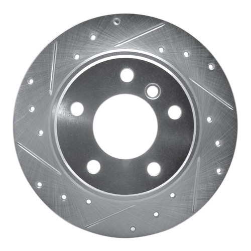 R1 91-99 BMW 323I Rear Left Drilled & Slotted Silver Brake Rotor
