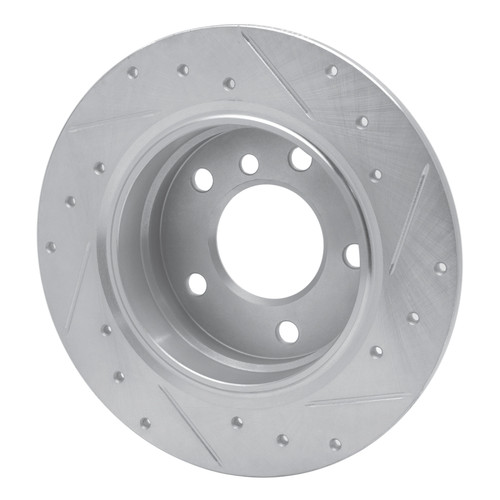 R1 91-99 BMW 323I Rear Left Drilled & Slotted Silver Brake Rotor