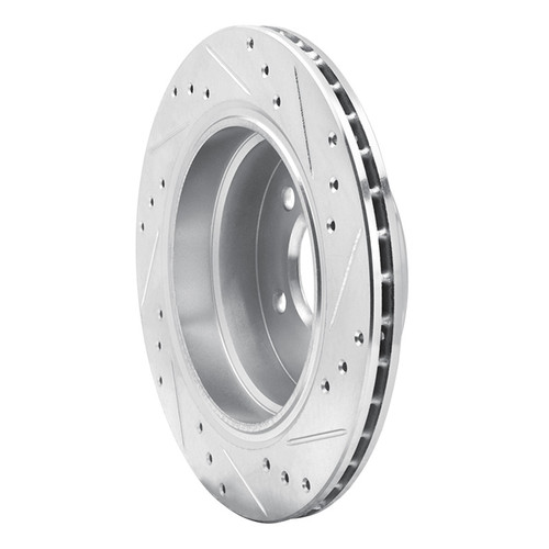 R1 88-94 BMW 740I Rear Left Drilled & Slotted Silver Brake Rotor