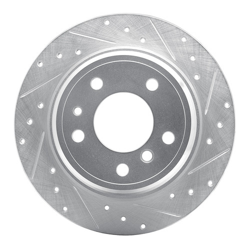 R1 89-95 BMW 525I (USA/Canada) Rear Right Drilled & Slotted Silver Brake Rotor