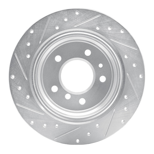 R1 89-95 BMW 525I (USA/Canada) Rear Right Drilled & Slotted Silver Brake Rotor