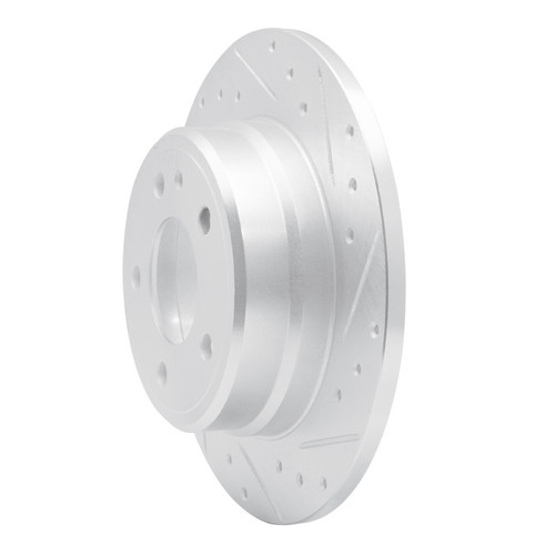 R1 87-92 BMW 735IL Rear Right Drilled & Slotted Silver Brake Rotor