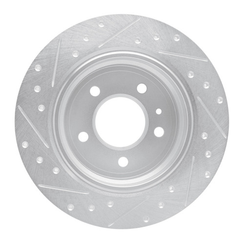 R1 87-92 BMW 735IL Rear Right Drilled & Slotted Silver Brake Rotor