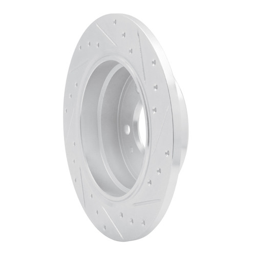 R1 87-92 BMW 735I Rear Left Drilled & Slotted Silver Brake Rotor