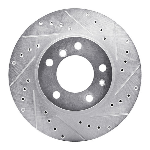 R1 87-95 BMW 540I Front Right Drilled & Slotted Silver Brake Rotor
