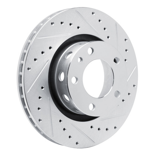 R1 87-88 BMW M5 Front Right Drilled & Slotted Silver Brake Rotor