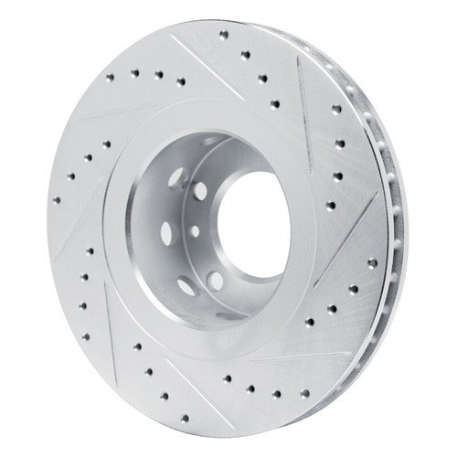 R1 87-88 BMW M5 Front Right Drilled & Slotted Silver Brake Rotor