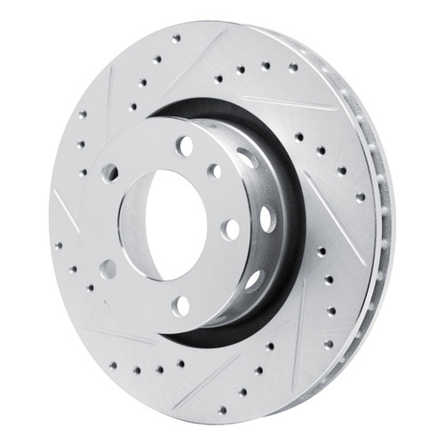 R1 87-88 BMW M6 Front Left Drilled & Slotted Silver Brake Rotor