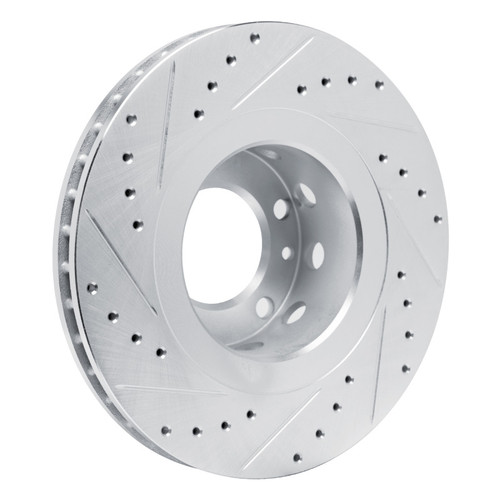 R1 87-88 BMW M6 Front Left Drilled & Slotted Silver Brake Rotor