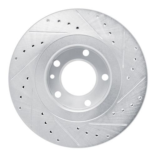 R1 87-88 BMW M6 Front Left Drilled & Slotted Silver Brake Rotor