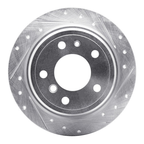 R1 81-86 BMW 733I Rear Right Drilled & Slotted Silver Brake Rotor