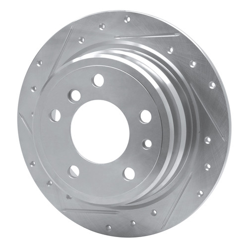 R1 81-86 BMW 733I Rear Left Drilled & Slotted Silver Brake Rotor