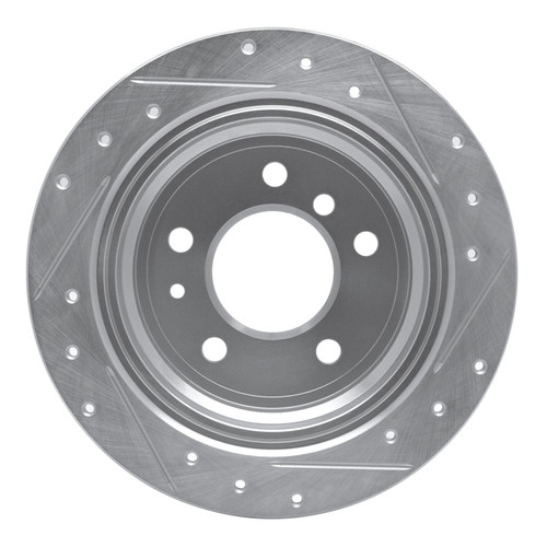 R1 81-86 BMW 733I Rear Left Drilled & Slotted Silver Brake Rotor