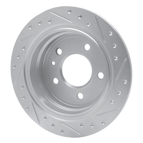 R1 82-89 BMW 633CSI Rear Left Drilled & Slotted Silver Brake Rotor