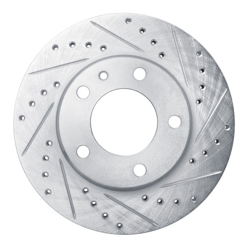 R1 82-88 BMW 528E Front Right Drilled & Slotted Silver Brake Rotor