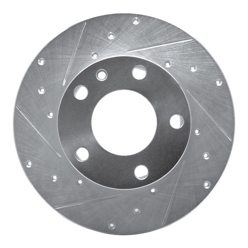 R1 76-76 BMW 530I Front Left Drilled & Slotted Silver Brake Rotor