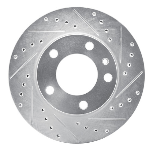 R1 82-89 BMW 535I Front Right Drilled & Slotted Silver Brake Rotor