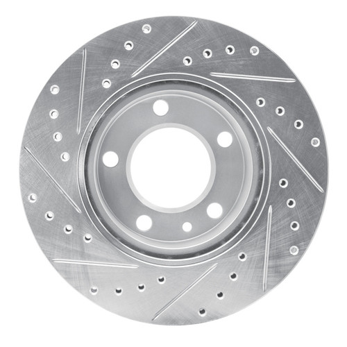 R1 82-89 BMW 535I Front Right Drilled & Slotted Silver Brake Rotor