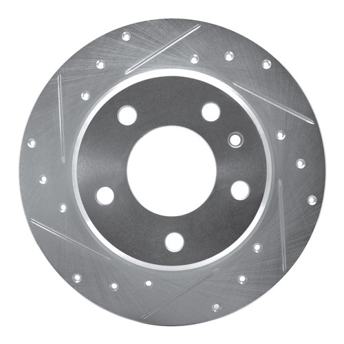 R1 78-81 BMW 733I Rear Left Drilled & Slotted Silver Brake Rotor