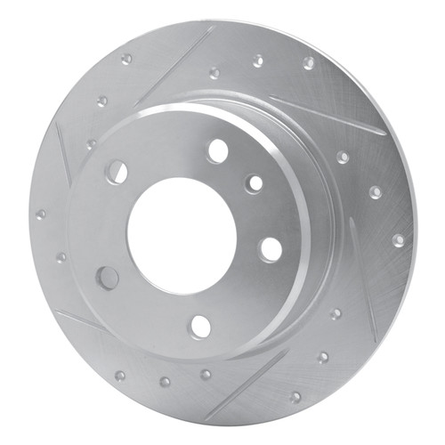R1 78-81 BMW 733I Rear Left Drilled & Slotted Silver Brake Rotor