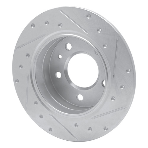 R1 78-81 BMW 733I Rear Left Drilled & Slotted Silver Brake Rotor