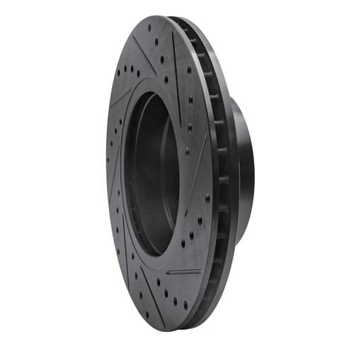 R1 04-10 BMW 525i (Mexico) Front Left Drilled & Slotted Black Brake Rotor