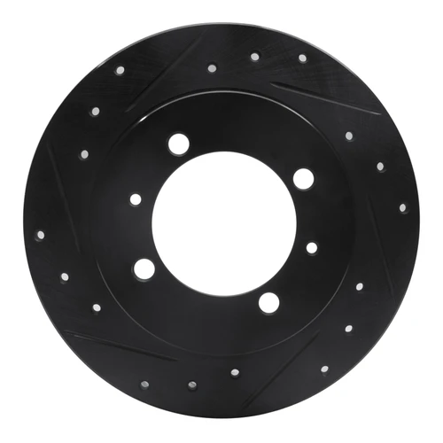 R1 00-07 Mitsubishi SPace STAR (Mexico) Rear Left Drilled & Slotted Black Brake Rotor