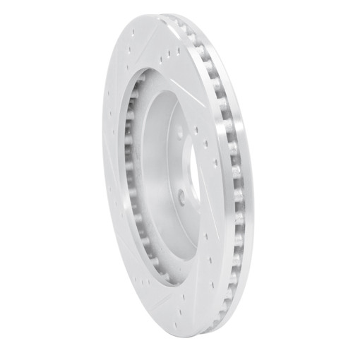 R1 98-04 Chrysler 300M Front Right Drilled & Slotted Silver Brake Rotor