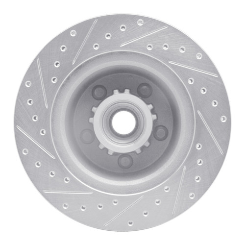 R1 76-81 Chrysler Newport Front Right Drilled & Slotted Silver Brake Rotor