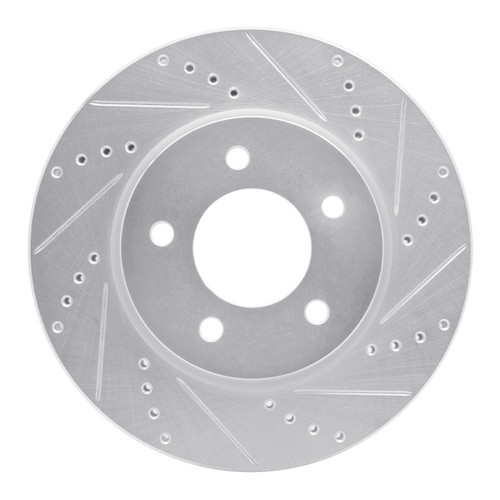 R1 04-08 Chrysler Pacifica Front Right Drilled & Slotted Silver Brake Rotor