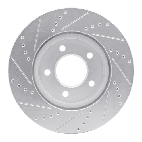 R1 04-08 Chrysler Pacifica Front Right Drilled & Slotted Silver Brake Rotor